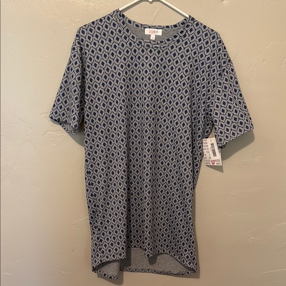 LuLaRoe Tops - LuLaRoe Blue Geometric Pattern Hi-Low Tunic or Mini Dress Small